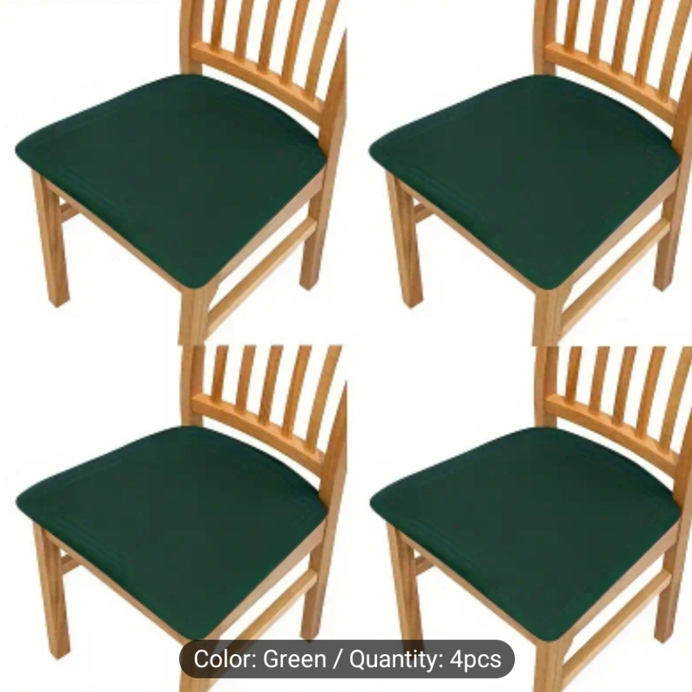 4pcs Forest green stretchy dining seat covers